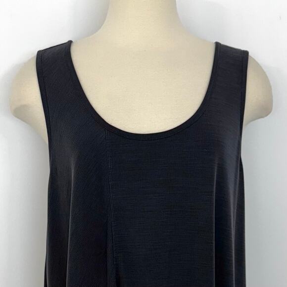 Athleta Relaxed Ribbed Tank Top Sleeveless Black/Charcoal Gray 2X - Picture 5 of 12